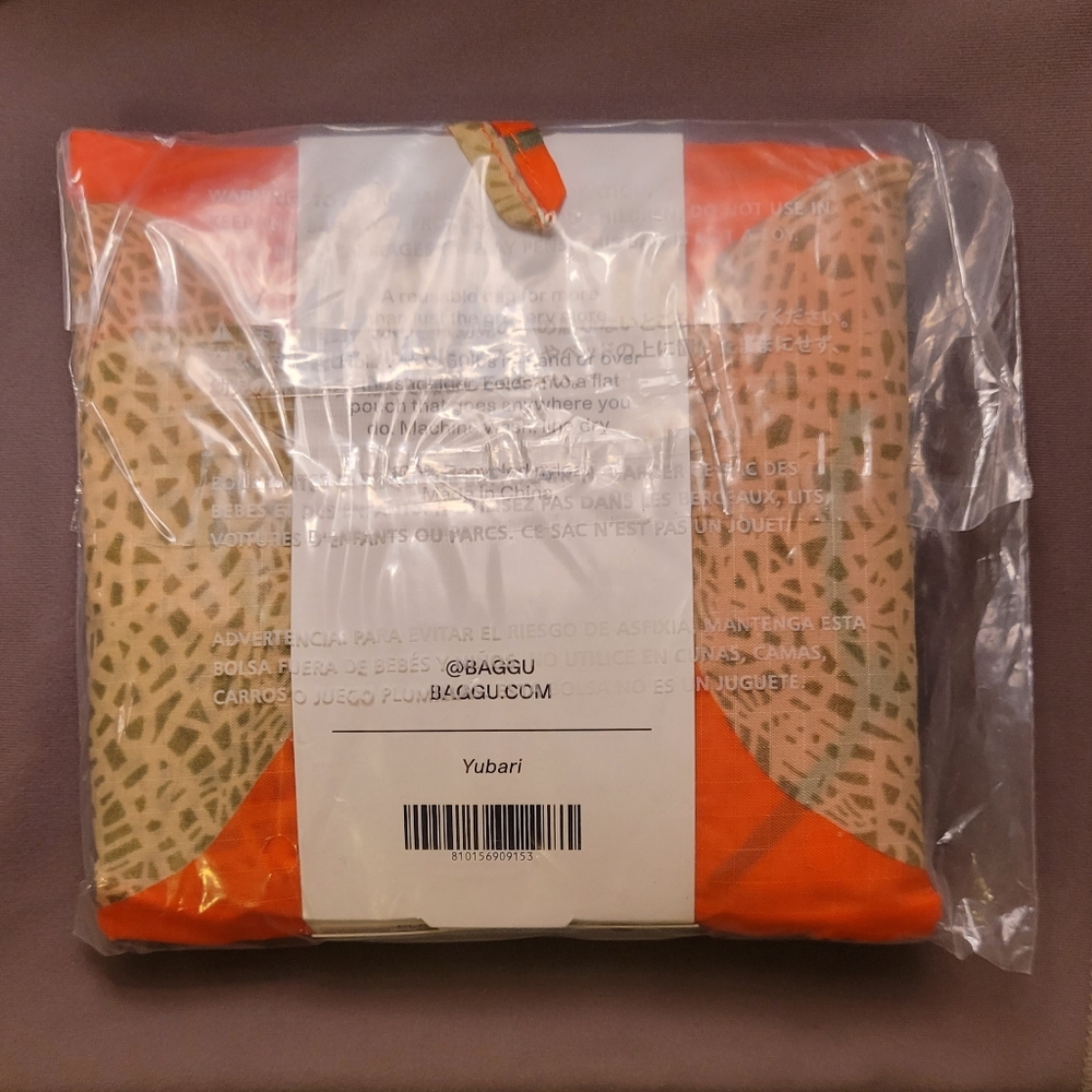 BAGGU Yubari Melon Orange Standard Size Reusable Bag - Picture 3 of 3